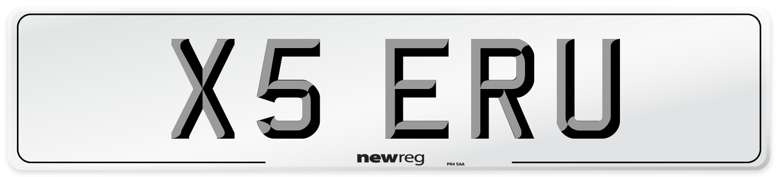 X5 ERU Number Plate from New Reg